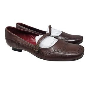 Vintage Y2K Naturalizer 10 Brown Leather Wingtip Mary Jane Flat Whimsygoth